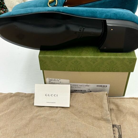 Men’s Gucci horse bit velvet loafers size 10 made in Italy - Picture 10 of 10